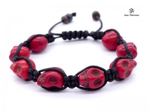BrMala218 Bracelet Shambhala Crâne Os de Buffle