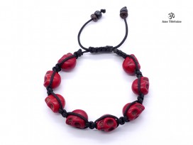 BrMala218 Bracelet Shambhala Crâne Os de Buffle