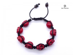 BrMala218 Bracelet Shambhala Crâne Os de Buffle