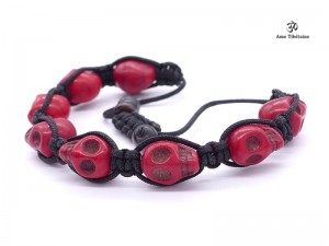 BrMala218 Bracelet Shambhala Crâne Os de Buffle