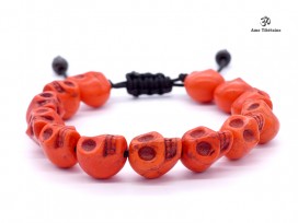 BrMala220 Bracelet Mala Tibétain Crâne Os de Buffle