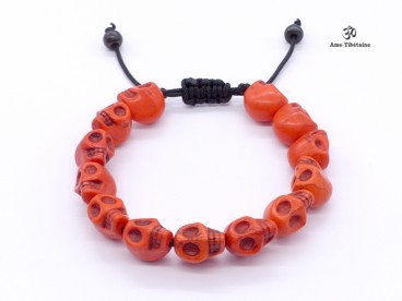 BrMala220 Bracelet Mala Tibétain Crâne Os de Buffle