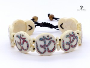 BRD95 Bracelet Os de Buffle Om