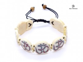 BRD95 Bracelet Os de Buffle Om