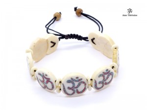 BRD95 Bracelet Os de Buffle Om