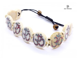 BRD95 Bracelet Os de Buffle Om