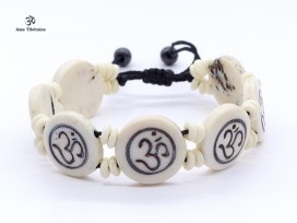 BRD205 Bracelet Os de Buffle Om