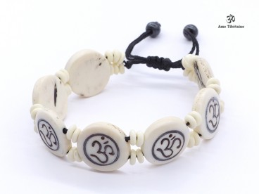 BRD205 Bracelet Os de Buffle Om