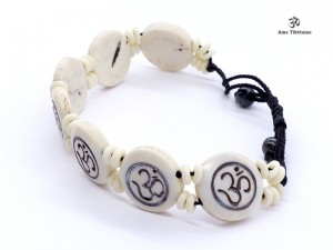 BRD205 Bracelet Os de Buffle Om