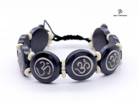 BRD209 Bracelet Os de Buffle Om