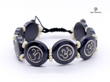 BRD209 Bracelet Os de Buffle Om