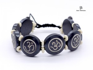 BRD209 Bracelet Os de Buffle Om