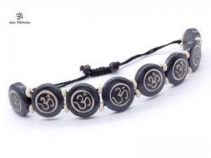 BRD209 Bracelet Os de Buffle Om