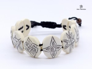 BRD211 Bracelet Tibétain Signes Auspicieux Astamangala