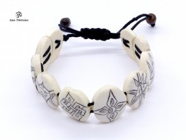 BRD211 Bracelet Tibétain Signes Auspicieux Astamangala