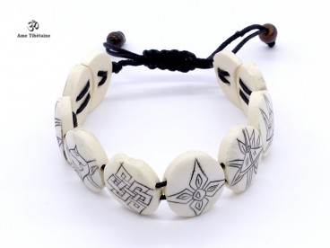 BRD211 Bracelet Tibétain Signes Auspicieux Astamangala