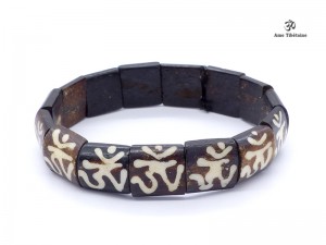 BRD373 Bracelet Os de Buffle Om