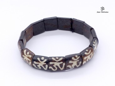 BRD373 Bracelet Os de Buffle Om
