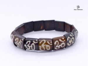 BRD374 Bracelet Os de Buffle Om