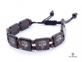 BRD375 Bracelet Tibétain Yeux de Bouddha
