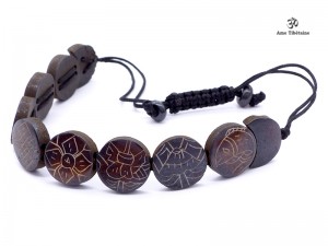 BRD376 Bracelet Tibétain Signes Auspicieux Petit Poignet