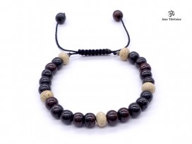 BrMala267 Bracelet Mala Os de Buffle Graines de Lotus