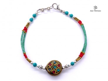 BRD325 Bracelet Tibétain 21 cm