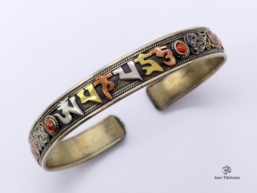 BRD146 Bracelet Tibétain Mantra Om Mani Padme Hum