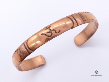 BRD389 Bracelet Tibétain Cuivre Om