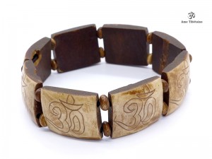 BRD200 Bracelet Os de Buffle Om
