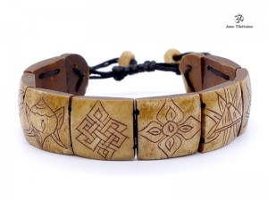 BRD203 Bracelet Tibétain Signes Auspicieux Astamangala