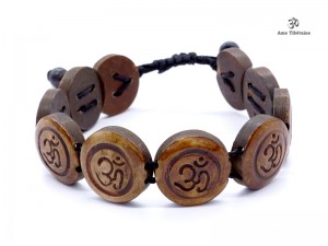 BRD206 Bracelet Os de Buffle Om