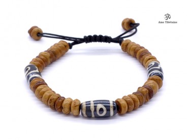 BrD216 Bracelet Tibétain Os de Buffle