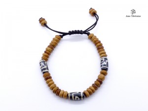 BrD216 Bracelet Tibétain Os de Buffle
