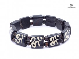 BRD374 Bracelet Os de Buffle Om