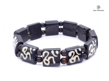 BRD374 Bracelet Os de Buffle Om