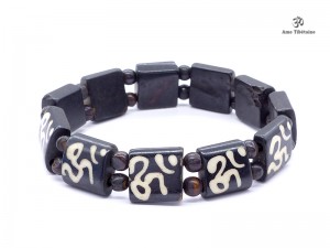 BRD374 Bracelet Os de Buffle Om