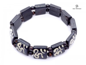 BRD374 Bracelet Os de Buffle Om