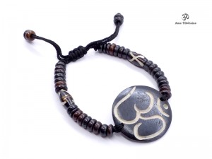 BRD89 Bracelet Os de Buffle Om