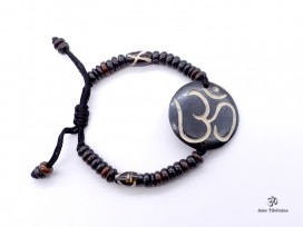BRD89 Bracelet Os de Buffle Om