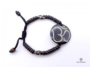 BRD89 Bracelet Os de Buffle Om