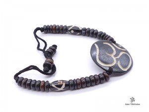 BRD89 Bracelet Os de Buffle Om
