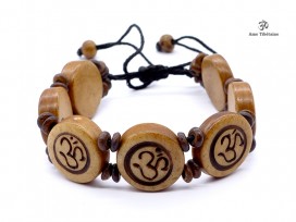 BRD208 Bracelet Os de Buffle Om