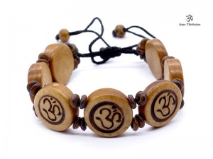 BRD208 Bracelet Os de Buffle Om