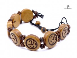 BRD208 Bracelet Os de Buffle Om