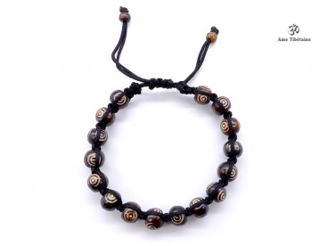 BrD212 Bracelet Tibétain Os de Buffle