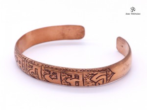 BRD243 Bracelet Tibétain Cuivre Mantra Om Mani Padme Hum
