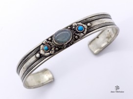 BRD254 Bracelet Tibétain Onyx