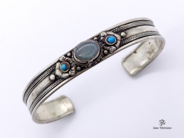 BRD254 Bracelet Tibétain Onyx