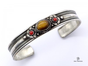 BRD258 Bracelet Tibétain Pierre